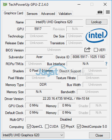 Review Laptop Acer Swift 3 (SF314-52G): Bertenaga, Tipis, Hemat Daya 8 Acer Swift 3 SF314 52G GPUZ 02