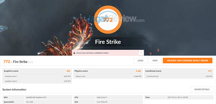 DELL XPS 13 9365 2-in-1 3DMark Fire Strike
