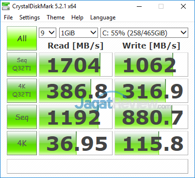 DELL XPS 13 9365 2-in-1 Crystal Disk Mark