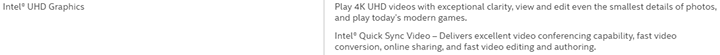 Teknologi Intel Core i 8th Gen  Intel UHD Graphics
