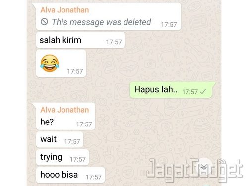 Tips WhatsApp: Menghapus Pesan yang Tidak Sengaja Terkirim 1 Tips WhatsApp: Menghapus Pesan yang Tidak Sengaja Terkirim