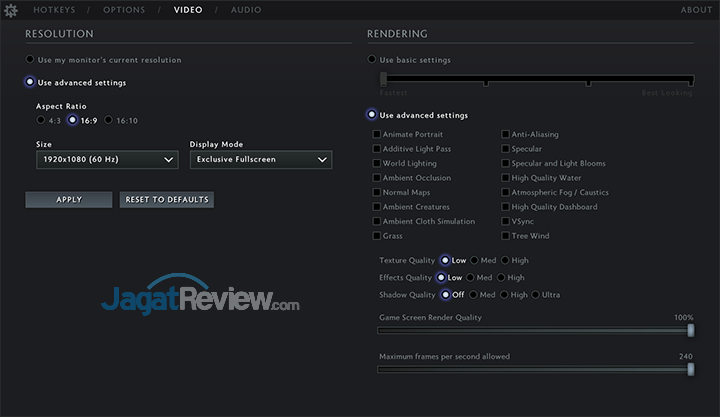 Review Acer Aspire E5-476G: Laptop Murah Untuk Gaming & Editing 5 Gigabyte Sabre 15 DOTA 2 Setting 02