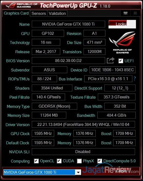Review VGA Card: ASUS ROG Poseidon GTX 1080 Ti Platinum 5 Spec Game Mode