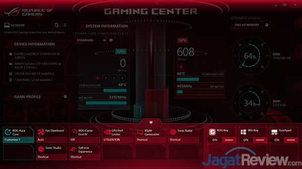 ASUS GL503VD Gaming Center 13