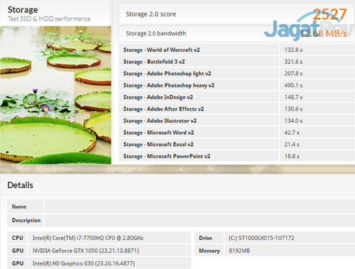 Review Notebook Gaming: ASUS ROG STRIX GL503VD 13 ASUS GL503VD PCMark 8 Storage