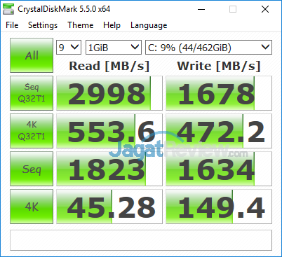 Review Notebook Gaming: Dell Inspiron Gaming 15 7577 26 Dell Inspiron Gaming 7577 Crystal Disk Mark SSD