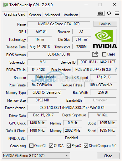 MSI GE63VR 7RF GPUZ 01