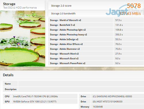 Review Notebook Gaming: AORUS X7 DT v7 31 AORUS X7 DT v7 PCMark 8 Storage Default