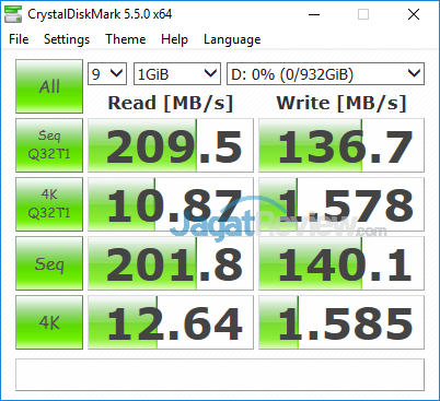 ASUS GL503VM HERO EDITION Crystal Disk Mark 5 HDD