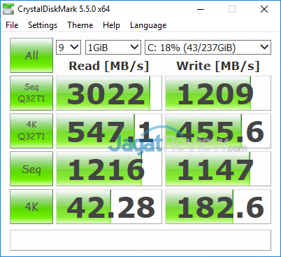 ASUS GL503VM HERO EDITION Crystal Disk Mark 5 SSD