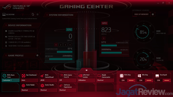 Review Notebook Gaming: ASUS ROG STRIX GL503VM Hero Edition 2 ASUS GL503VM HERO EDITION Gaming Center 11