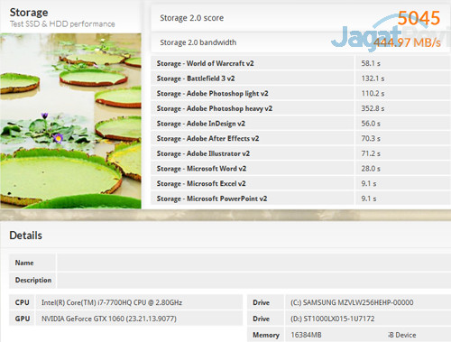 ASUS GL503VM HERO EDITION PCMark 8 Storage