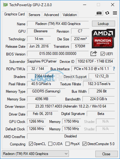 Review PC Desktop AMD Ryzen: Acer Aspire GX-281-UR13 6 Acer Aspire GX 281 GPUZ