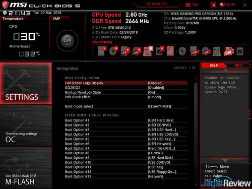 Bios Tab Settings Boots