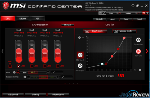Command Center CPU Tab first pages