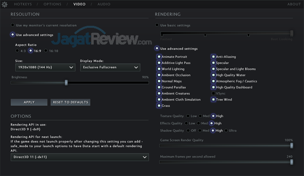 DOTA 2 Setting Best Looking