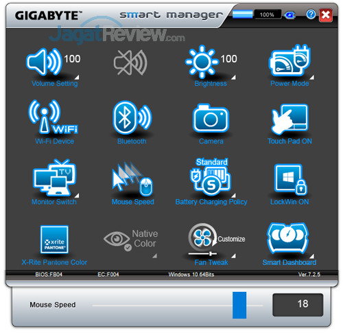Review Gigabyte Aero 15X v8: Kencang, Tipis, dan Terjangkau dengan Core i7 8750H 11 Gigabyte Aero 15X v8 Smart Manager 11