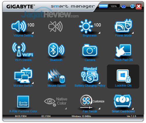 Review Gigabyte Aero 15X v8: Kencang, Tipis, dan Terjangkau dengan Core i7 8750H 16 Gigabyte Aero 15X v8 Smart Manager 16