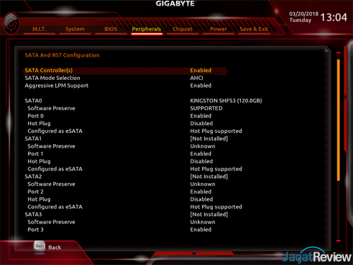 Hands-On Motherboard Gigabyte B360M AORUS Gaming 3 4 Sata RST Settings