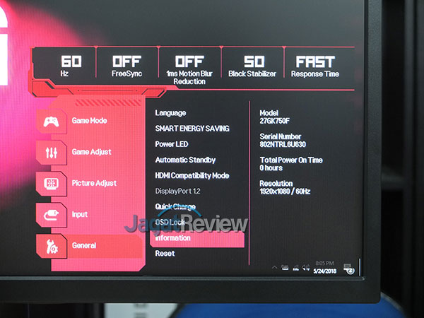 Hands-On Review: Monitor LG 27GK750F-B 37 General Information