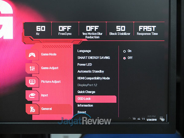 Hands-On Review: Monitor LG 27GK750F-B 36 General OSD Lock