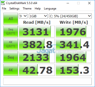 Review Notebook AMD Ryzen: Lenovo IdeaPad 720S-13ARR 30 Lenovo IP 720S 13ARR Crystal Disk Mark 5
