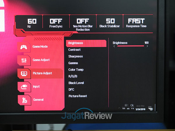 Hands-On Review: Monitor LG 27GK750F-B 17 Picture Adjust Brightness