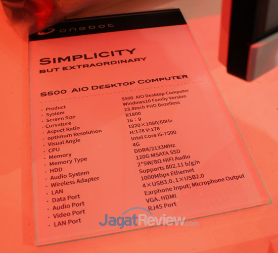 Onebot, AIO PC Milik Colorful yang Turut Mejeng di Computex 2018 7 S500 Specs