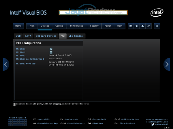 Review Intel NUC8i7HVK  Intel NUC8i7HVK 07 BIOS Devices PCI
