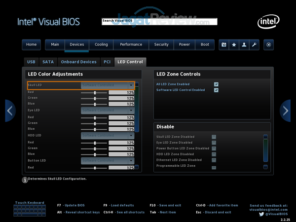 Review Intel NUC8i7HVK  Intel NUC8i7HVK 08 BIOS Device LED