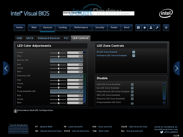 Review Intel NUC8i7HVK  Intel NUC8i7HVK 09 BIOS Device LED