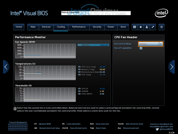 Review Intel NUC8i7HVK  Intel NUC8i7HVK 13 BIOS Cooling Fanless