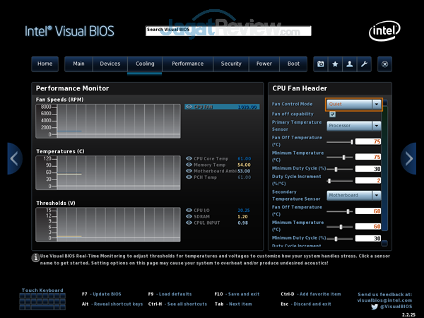 Review Intel NUC8i7HVK  Intel NUC8i7HVK 15 BIOS Cooling Quiet