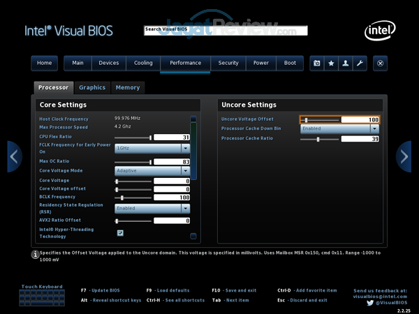 Review Intel NUC8i7HVK  Intel NUC8i7HVK 16 BIOS Performance Processor
