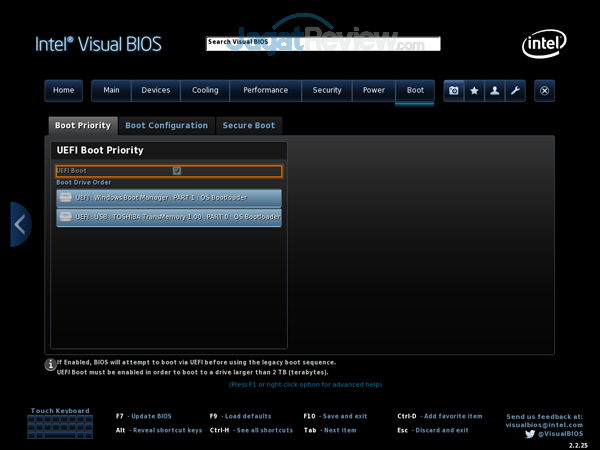 Review Intel NUC8i7HVK  Intel NUC8i7HVK 23 BIOS Boot Boot Priority