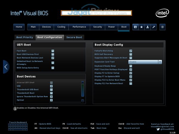 Review Intel NUC8i7HVK  Intel NUC8i7HVK 24 BIOS Boot Boot Configuration