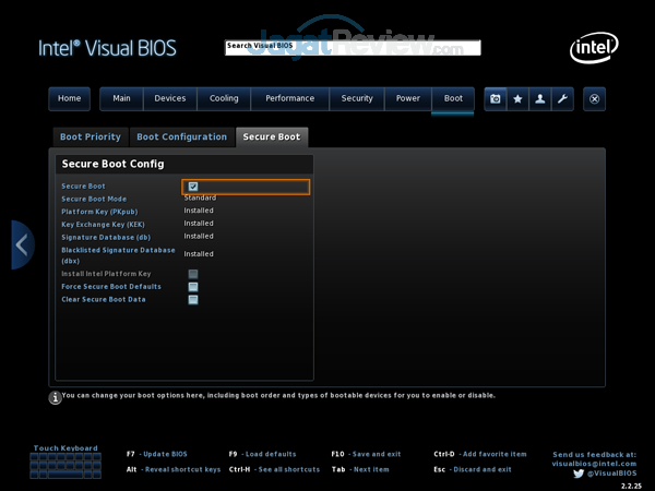 Review Intel NUC8i7HVK  Intel NUC8i7HVK 25 BIOS Boot Secure Boot