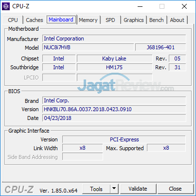 Review Intel NUC8i7HVK "Hades Canyon": PC Gaming Mini Bertenaga Besar 4 Intel NUC8i7HVK CPUZ 02