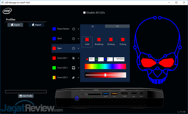 Review Intel NUC8i7HVK  Intel NUC8i7HVK LED Manager 03