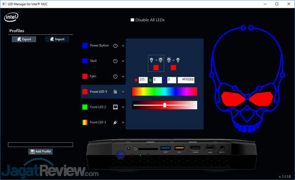 Review Intel NUC8i7HVK  Intel NUC8i7HVK LED Manager 04