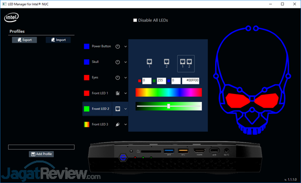 Review Intel NUC8i7HVK  Intel NUC8i7HVK LED Manager 05