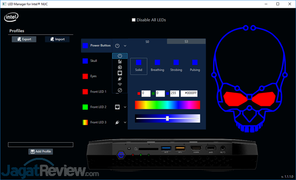 Review Intel NUC8i7HVK  Intel NUC8i7HVK LED Manager 08