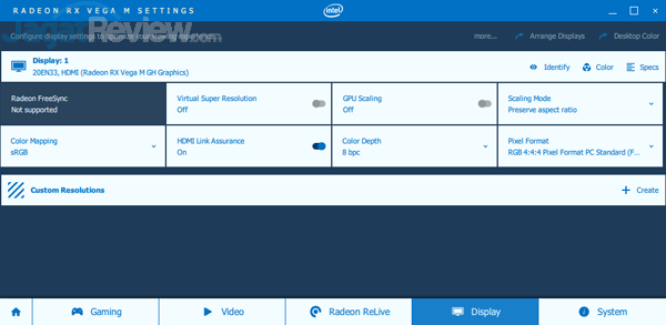 Review Intel NUC8i7HVK  Intel NUC8i7HVK Radeon Settings 12