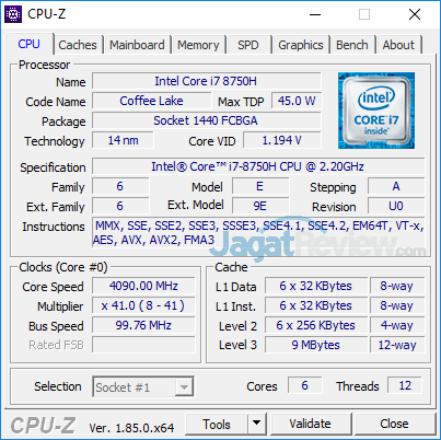Review Notebook Gaming: Omen by HP 15-dc0035TX 2 Omen by HP 15 dc0035TX CPUZ 01