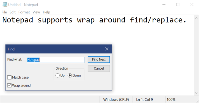 windows 10 notepad