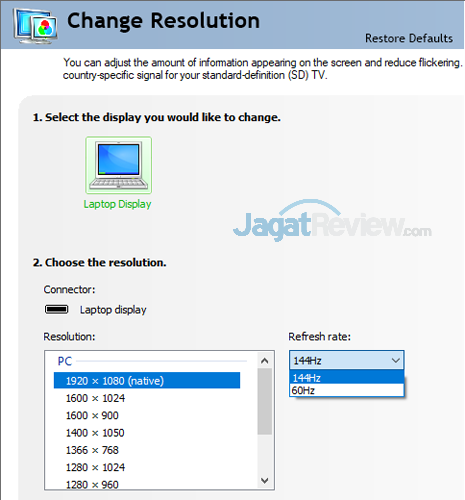 Review Notebook Gaming: ASUS ROG STRIX GL504GS Scar II 7 ASUS ROG GL504GS Display Properties
