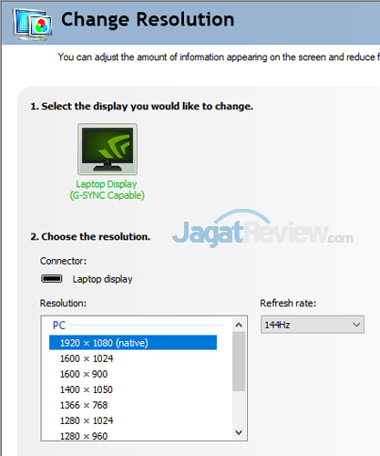Review ASUS ROG Zephyrus-M (GM501S): Zephyrus Murah yang Kencang 8 ASUS ROG GM501S Display Setting