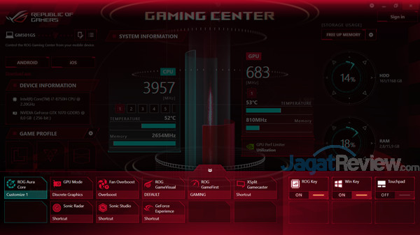 Review ASUS ROG Zephyrus-M (GM501S): Zephyrus Murah yang Kencang 2 ASUS ROG GM501S Gaming Center 16