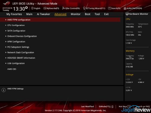Hands-On Motherboard ASUS ROG STRIX X470-F Gaming 9 Advanced Tabs