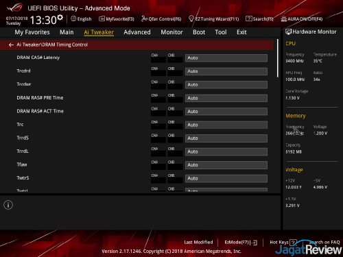 Hands-On Motherboard ASUS ROG STRIX X470-F Gaming 6 Dram Timing Controls